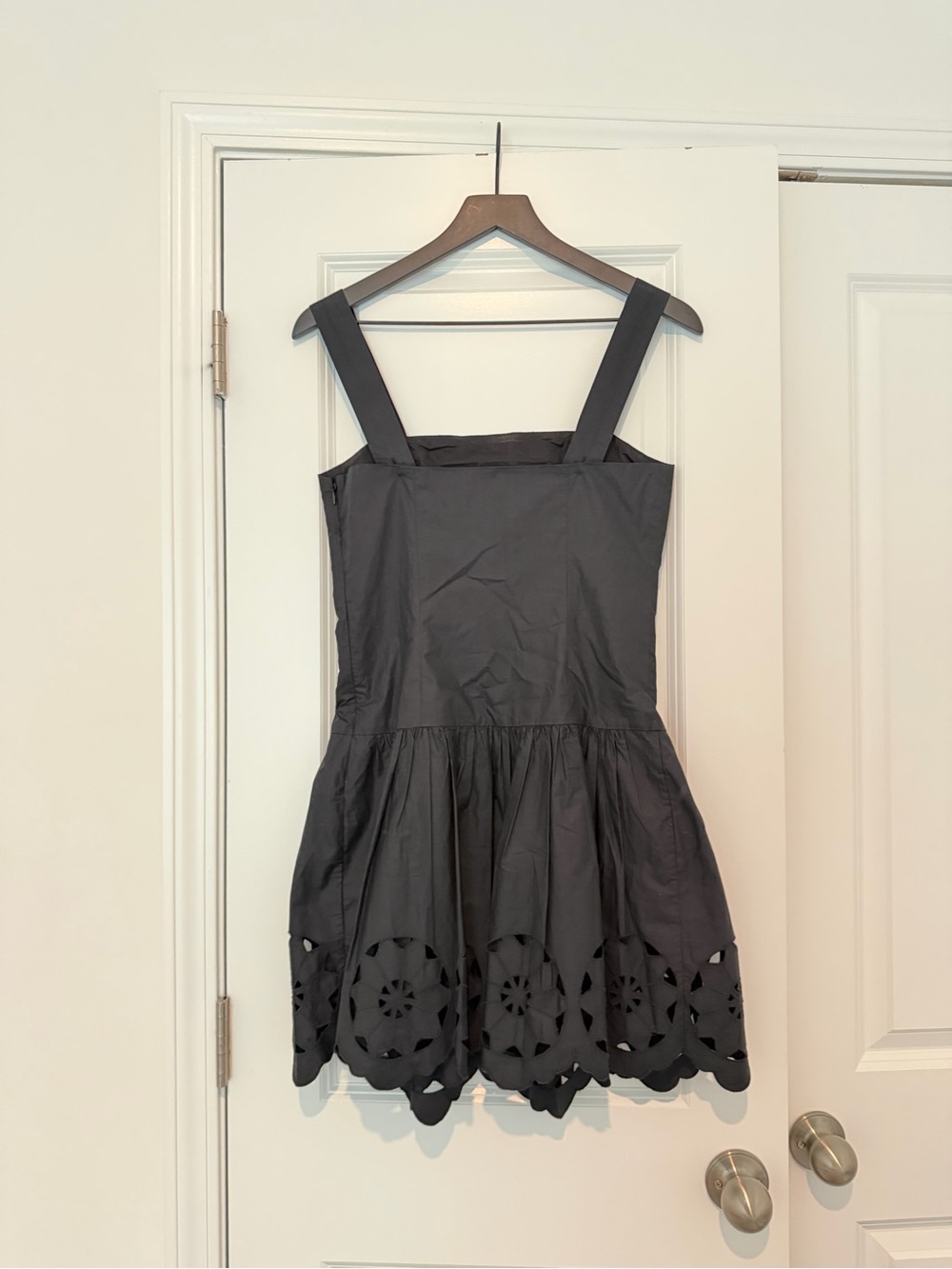 RHODE Resort Salina Cotton Eyelet Mini Dress Black - Picture 4 of 5